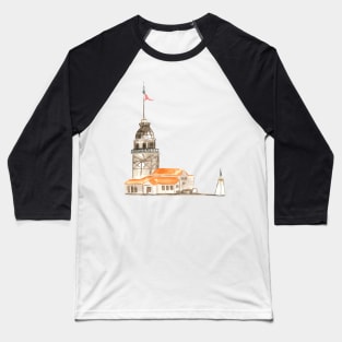 Maidens Tower, Istanbul Turkey Baseball T-Shirt